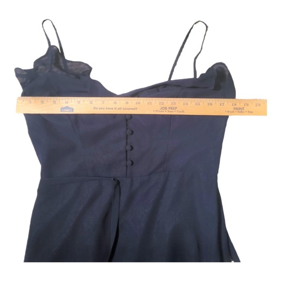 Betsy & Adam tiered chiffon navy blue sleeveless strap ruffled size 6 - Picture 11 of 12